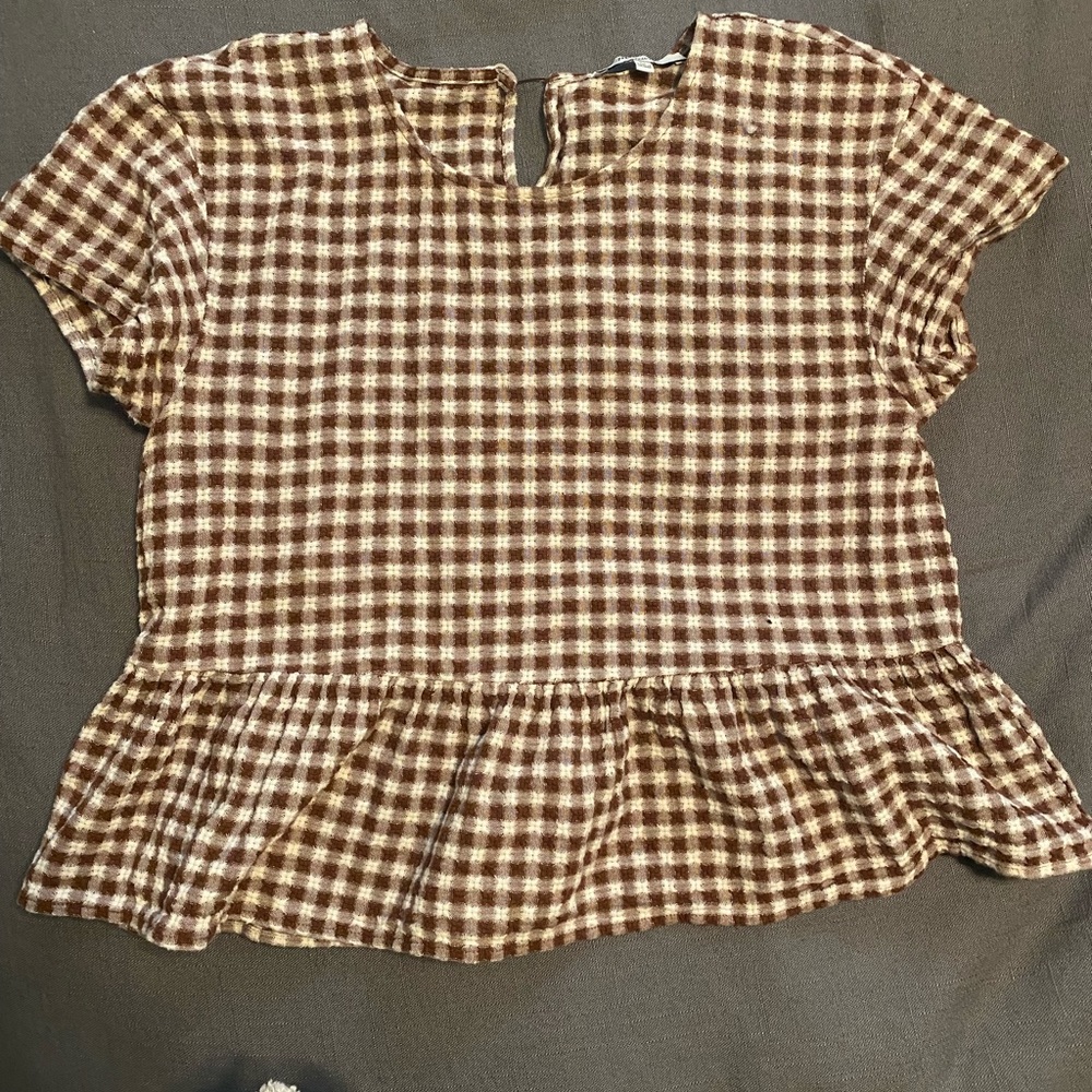 MADEWELL Medford Top in Textured Gingham NB495